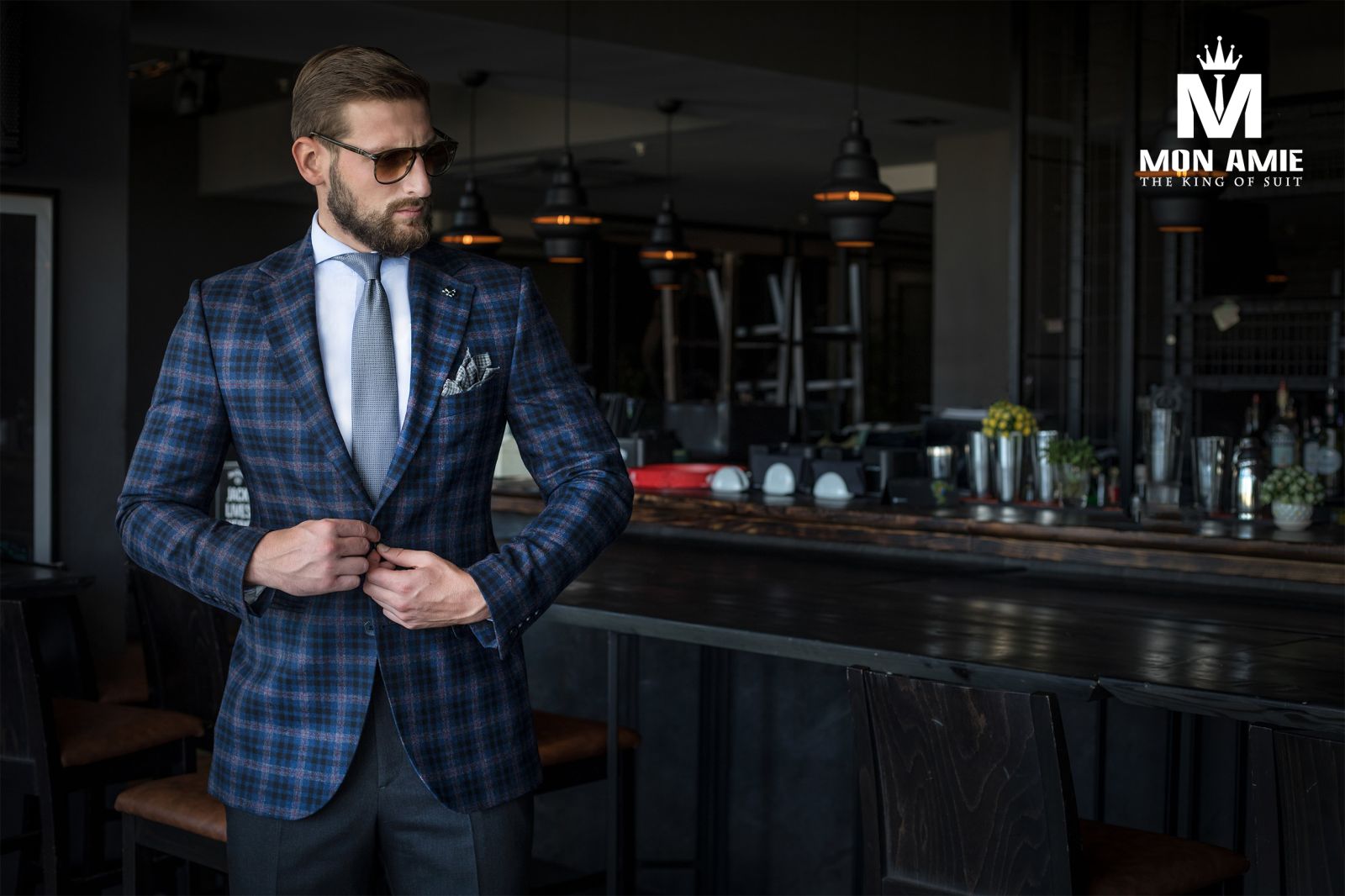 Heavy Plaid On Midnight Blue Blazer